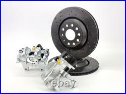 FOR VW GOLF MK7 7.5 GTD TSi REAR BIG BRAKE DISC UPGRADE CONVERSION KIT DRILLED