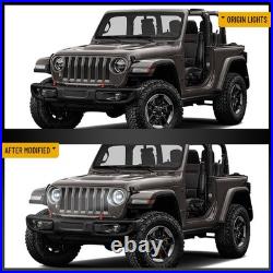 FULL LED Headlights Fits Jeep Wrangler JL & Gladiator 2018-2024 DRL WithDynamic X2