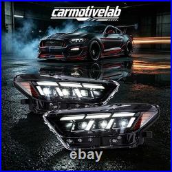 FULL LED Projector Headlights For 2015-2017 Ford Mustang WithStart-UP Animation X2