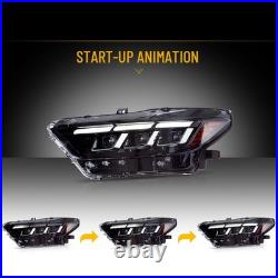 FULL LED Projector Headlights For 2015-2017 Ford Mustang WithStart-UP Animation X2