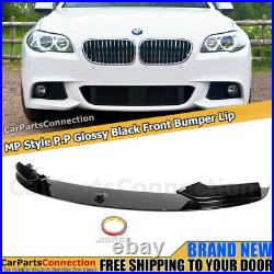 Fits 11-16 F10 5 Series Performance Style Front Bumper Lip Spoiler Painted Black