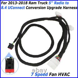 For 13-18 RAM 5 Radio To 8.4 UConnect Upgrade Wiring Harness Kit 7 Speed HVAC