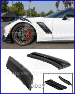 For 14-19 Corvette C7 ZR1 Style CARBON FLASH Side Bumper Fender Grille Vents