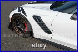 For 14-19 Corvette C7 ZR1 Style CARBON FLASH Side Bumper Fender Grille Vents