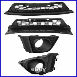 For 15-17 Honda Fit Complete Front Factory Style Bumper Kit Lower Grille Foglamp