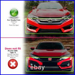For 16-18 Honda Civic Coupe Sedan Glossy Black Trim TypeR Style Front Grille