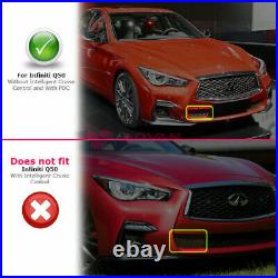 For 18-20 Infiniti Q50 Front Bumper Cover Fog Light Cover Red Sport 400 Style