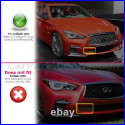 For 18-20 Infiniti Q50 Front Bumper / Grey Fog Light Covers Red Sport 400 Style