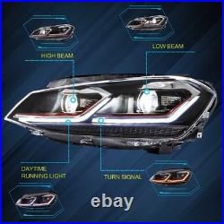 For 2013-17 VW Golf 7 MK7 FULL LED Headlights Red Strip Front Lamp Fit Halogen