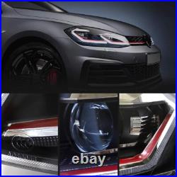 For 2013-17 VW Golf 7 MK7 FULL LED Headlights Red Strip Front Lamp Fit Halogen