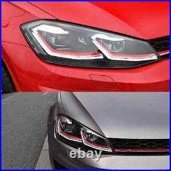 For 2013-17 VW Golf 7 MK7 FULL LED Headlights Red Strip Front Lamp Fit Halogen