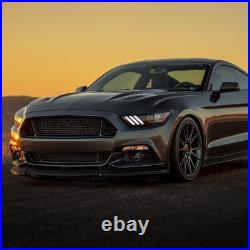 For 2015 2016 2017 Ford Mustang LED Headlights Projector Front Headlamps Pair