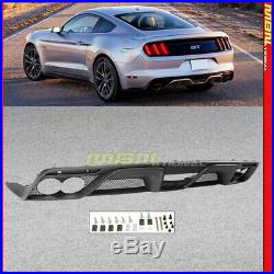 For 2015-2017 Ford Mustang GT350 Style Rear Bumper Diffuser Valance Air Flow Kit