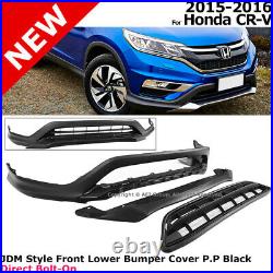 For Honda CRV CR-V 2015-2016 Front Bottom Bumper Lower Valance 3 PIECE JDM Style