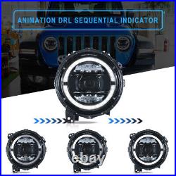 For Jeep Wrangler JL / Gladiator 2018-2024 VLAND Headlights FULL LED Front Lamps