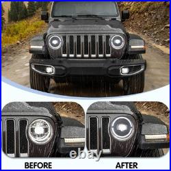For Jeep Wrangler JL / Gladiator 2018-2024 VLAND Headlights FULL LED withAnimation