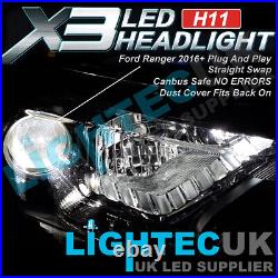 Ford Ranger 2016+ Canbus H11 / H8 Fanless 50w 12000lm Led Bulbs Xenon Kit