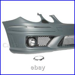 Front Bumper Chrome Grille E63 Style For Mercedes E-Class 03-09 W211 Fog Lamps