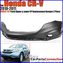 Front Bumper Cover 10-11 For Honda CR-V CRV 2 Pcs Fascia Kit Upper Lower Valance