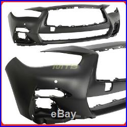 Front Bumper Cover For 18-20 Infiniti Q50 Red Sport Style Grey Fog Light Covers