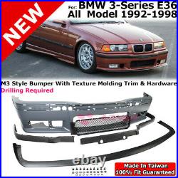 Front Bumper Cover Front Lip M3 Style For 92-98 BMW 3 Series E36 Lower Spoiler