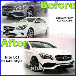 Front Bumper Cover LCI CLA45 Style For Mercedes Benz CLA250 2017-2019 With PDC