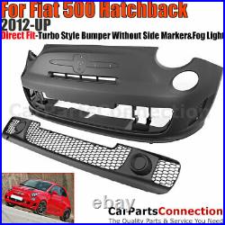 Front Bumper Cover Turbo Style For 2012-2019 Fiat HB 2 Door Full Kit 500C 500