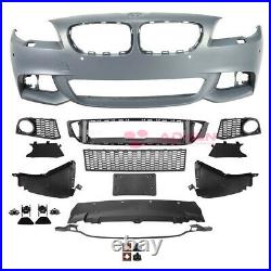 Front Bumper Cover With PDC M Sport Style Fog Lights For BMW 5-Series 11-13 F10
