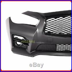 Front Bumper Kit Red Sport 400 Style with Grille For 14-17 Infiniti Q50 / Hybrid