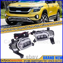 Front Bumper Replacement SX Turbo Style LED Fog Lights For Kia Seltos 2021+