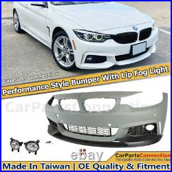 Front Bumper With PDC Fog Lights Performance Style Lip For 2014-2020 BMW F32 F36