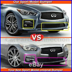 Front Bumper with Grille Kit Red Sport 400 Style For 2014-2017 Infiniti Q50 Sedan