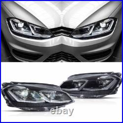 Full LED Dual Beam Projector Headlights WithDRL for VW Golf VII MK7 2013-2017 Pair Full LED Dual Beam Projector Headlights WithDRL for VW Golf VII MK7 2013-2017 Pair