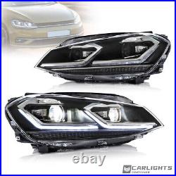 Full LED Dual Beam Projector Headlights WithDRL for VW Golf VII MK7 2013-2017 Pair