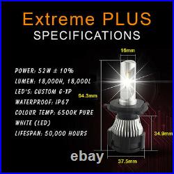 H1 LED Conversion Kit Up to 18,000 Lumen EXTREME PRO Headlamp Bulb Upgrades