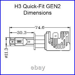 H3 LED Conversion Kit QUICK-FIT GEN2 Car Headlamp Bulb Upgrade Kits