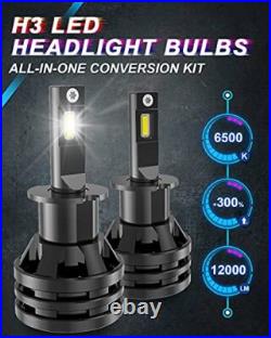H3 Led Headlight Bulbs Mini Design Upgraded Chips Extremely Bright 12000