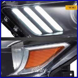 Headlights For 2015-17 Ford Mustang HID/Xenon withLED DRL Projector Assembly Pair
