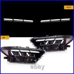Headlights For 2015-2017 Ford Mustang Full LED Projector Start Animation Pair