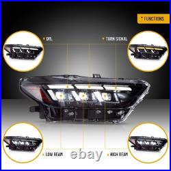 Headlights For 2015-2017 Ford Mustang Full LED Projector Start Animation Pair