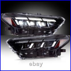 Headlights For 2015-2017 Ford Mustang Full LED Projector Start Animation Pair