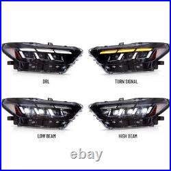 Headlights For 2015-2017 Ford Mustang Full LED Projector Start Animation Pair