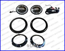 LED Headlight Conversion Kit Complete with fitting & Wiring For Jeep Willys GPW