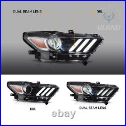 LED Projector Headlights+Clear Tail Lights 5 Modes For Ford Mustang 2015-2017 LR LED Projector Headlights+Clear Tail Lights 5 Modes For Ford Mustang 2015-2017 LR
