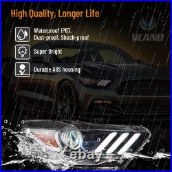 LED Projector Headlights+Clear Tail Lights 5 Modes For Ford Mustang 2015-2017 LR LED Projector Headlights+Clear Tail Lights 5 Modes For Ford Mustang 2015-2017 LR