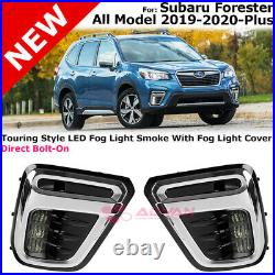 Left Right Fog Lamps Touring Style LED Smoke Lens For 19-20+ Subaru Forester