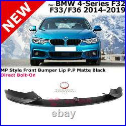 Matte Black MP Style Front Lip For BMW 4 Series F32 F33 F36 14-19 Bumper Spoiler