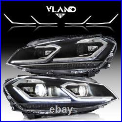 Pair FULL LED Headlights For Halogen Models VW Golf 7 VII 2013-2017 Led Blinker