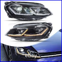 Pair FULL LED Headlights For Halogen Models VW Golf 7 VII 2013-2017 Led Blinker