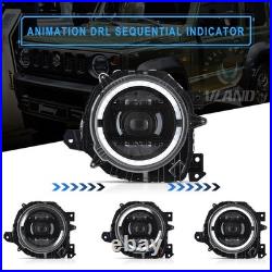 Pair For 2019-2024 Suzuki Jimny FULL LED Headlights Lamp WithStartup Animation DRL